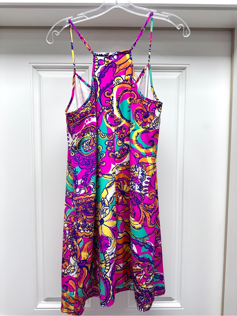Lilly Pulitzer Dusk Silk Slip Dress Sea and Be Seen Floral Strappy Mini Pink - Picture 5 of 8